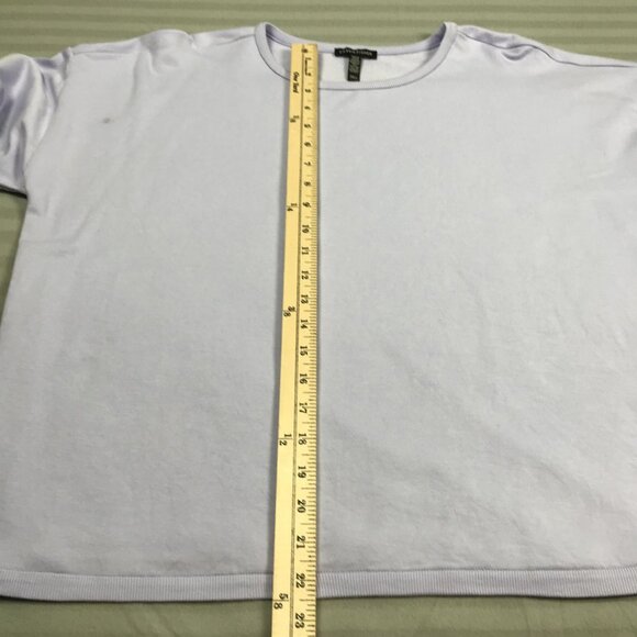Eileen Fisher Shirt Womens Large Lavender Long Sleeve Stretch Crewneck Boxy Top - Picture 6 of 8